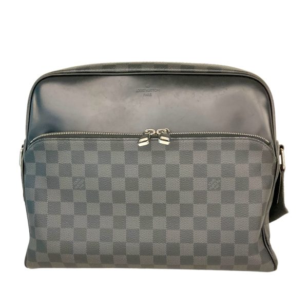 2343800006017 LOUIS VUITTON Dayton MM N41409 Damier Black Damier Graphite Shoulder Bag