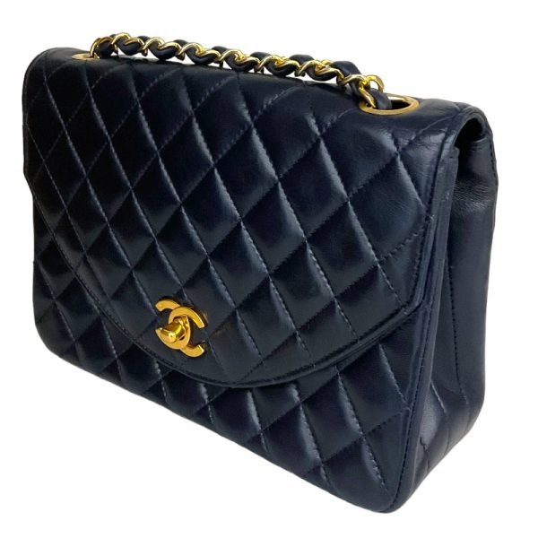 2343800006208 2 CHANEL Matelasse Chain Shoulder GD Blue Lamb Handbag