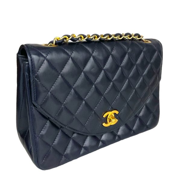 2343800006208 3 CHANEL Matelasse Chain Shoulder GD Blue Lamb Handbag