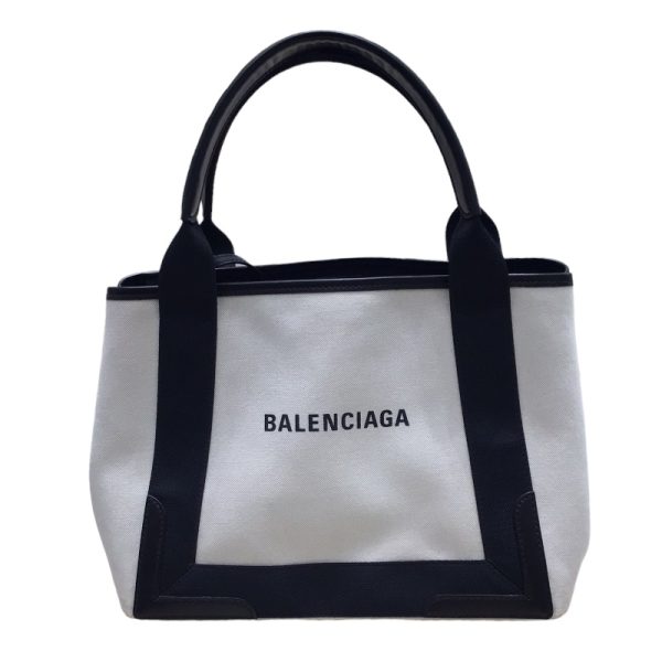 2344160005047 1 BALENCIAGA Blue Cabas S White Handbag