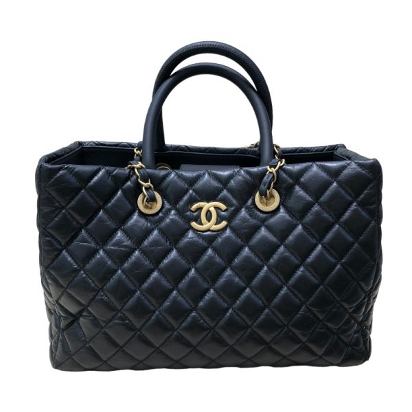 2344160006310 1 CHANEL Matelasse 2WAY Chain Tote A57974 Black Calf Tote Bag