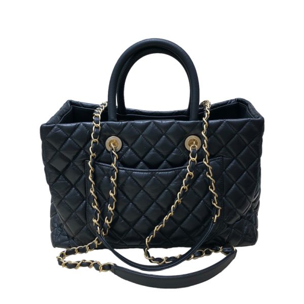 2344160006310 3 CHANEL Matelasse 2WAY Chain Tote A57974 Black Calf Tote Bag