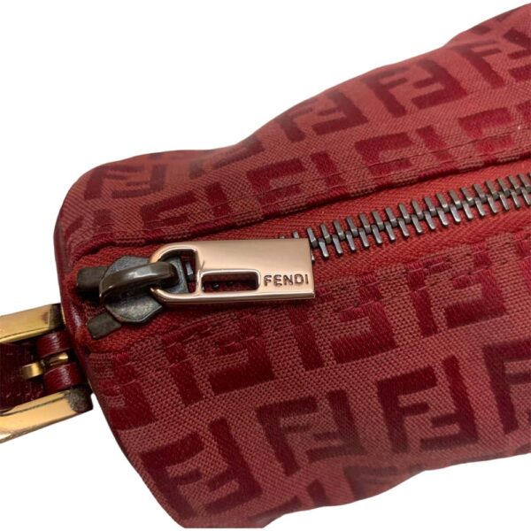 24 1035 11 Fendi Zucchino Mini Pouch Tube Type Wine Red Bordeaux