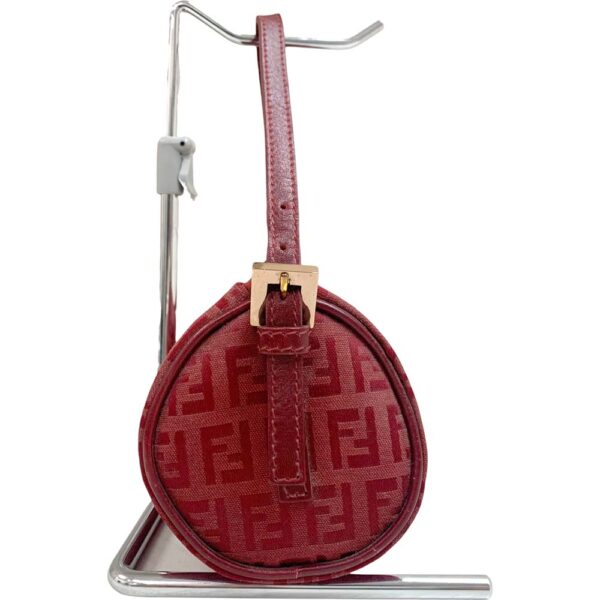 24 1035 4 Fendi Zucchino Mini Pouch Tube Type Wine Red Bordeaux