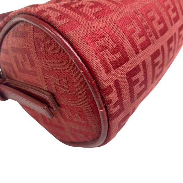 24 1035 8 Fendi Zucchino Mini Pouch Tube Type Wine Red Bordeaux