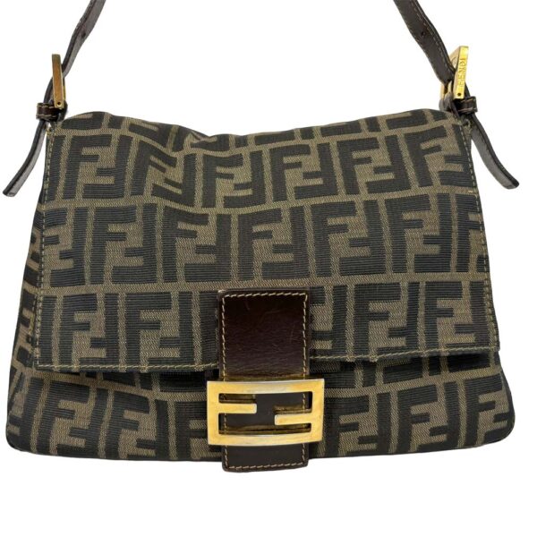 24 1575 2 Fendi Mamma Bucket Shoulder Bag Zucca Pattern