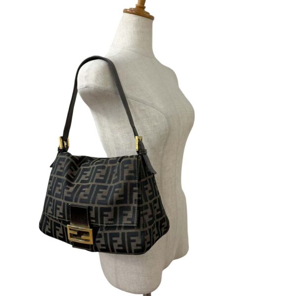 24 1575 20 Fendi Mamma Bucket Shoulder Bag Zucca Pattern