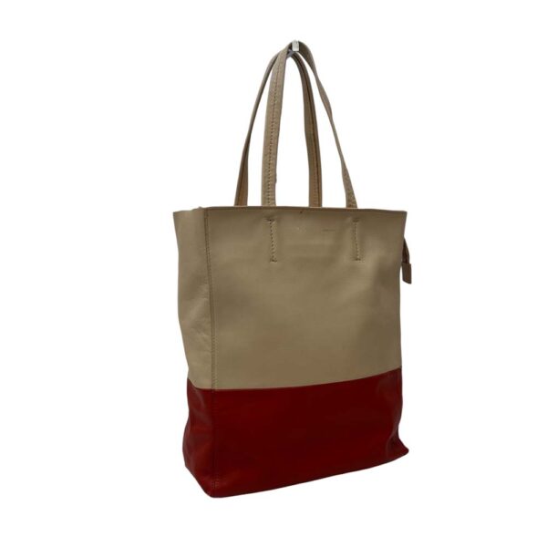 24 2003 1 Celine Horizontal Shoulder Bag Tote Bag Bicolor Beige Red