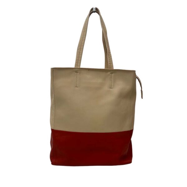 24 2003 2 Celine Horizontal Shoulder Bag Tote Bag Bicolor Beige Red