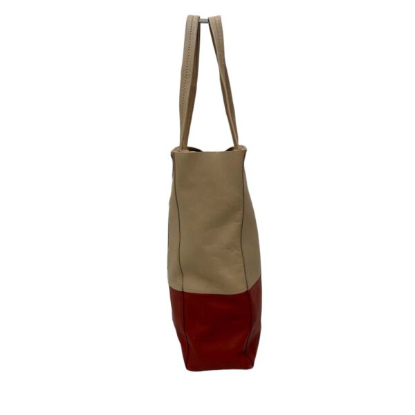 24 2003 3 Celine Horizontal Shoulder Bag Tote Bag Bicolor Beige Red