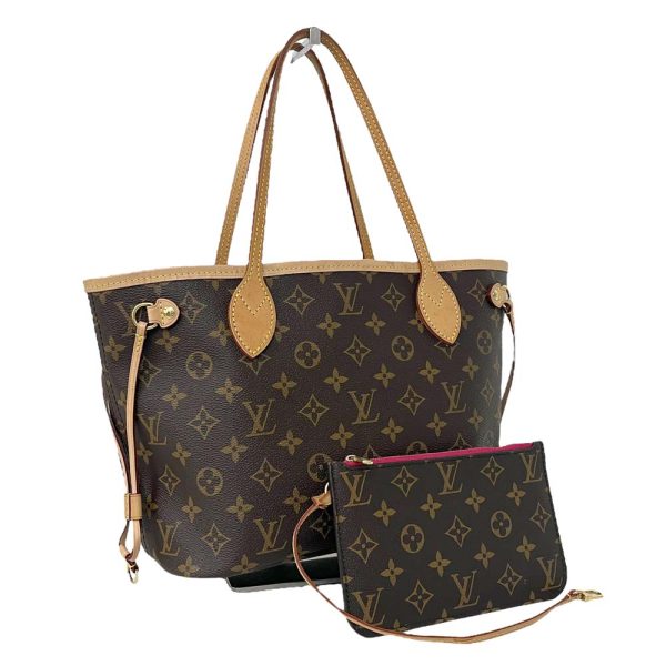 24 2072 1 Louis Vuitton Neverfull PM Monogram Tote Bag Brown