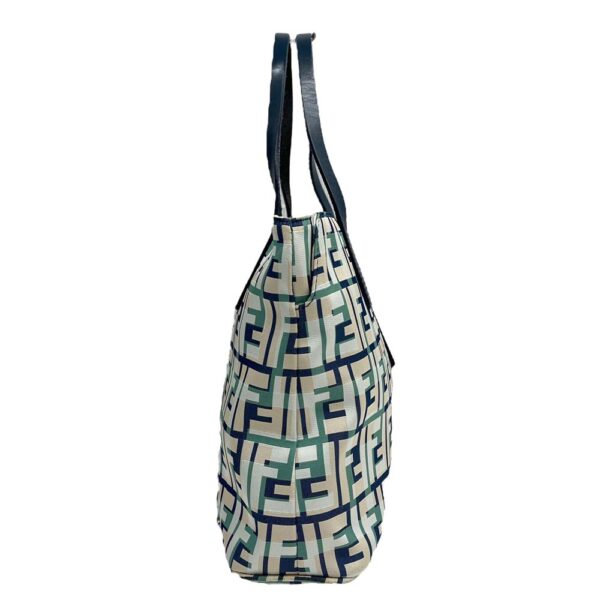 24 2291 11 Fendi Zucca Pattern Handbag Tote Bag Green Blue