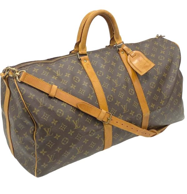 24 2495 21 Louis Vuitton Keepall 55 Bandouliere Monogram Bag Brown