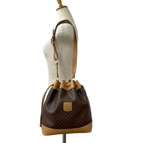 24 589 19 Celine Drawstring Shoulder Bag Macadam Pattern