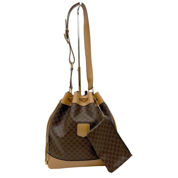 24 589 2 Celine Drawstring Shoulder Bag Macadam Pattern