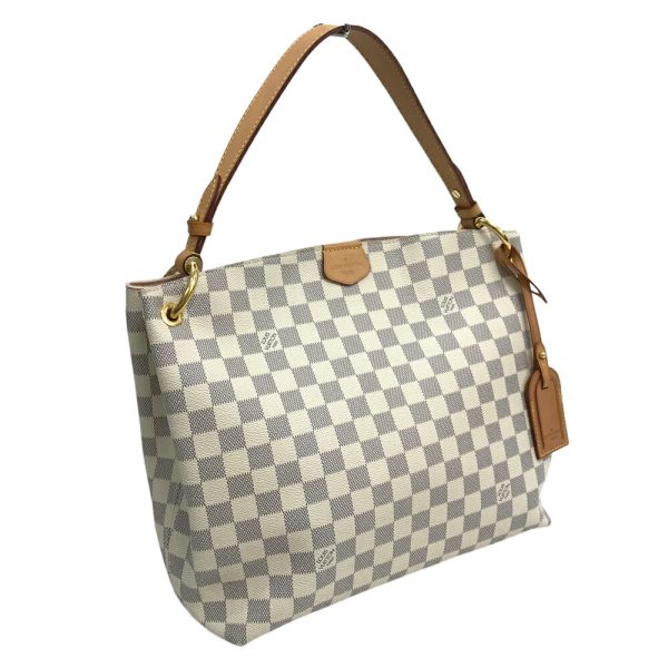 24 836 1 Louis Vuitton Graceful PM One Shoulder Bag Damier Azur White