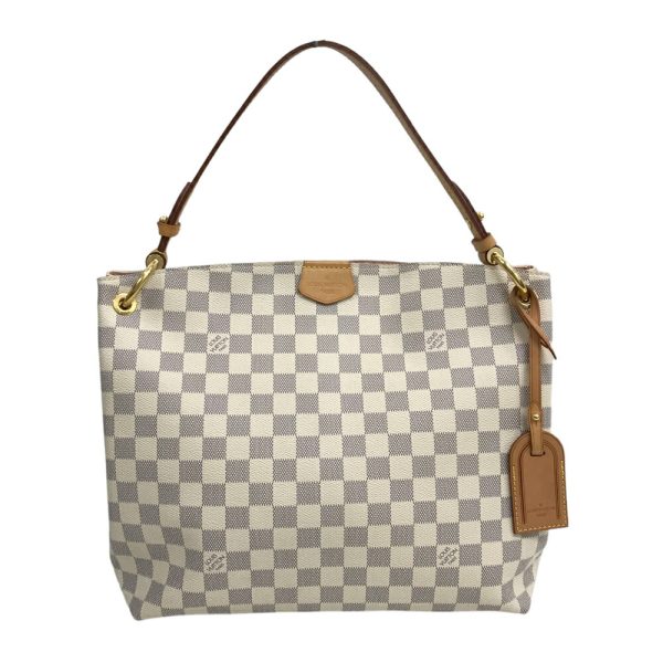 24 836 2 Louis Vuitton Graceful PM One Shoulder Bag Damier Azur White