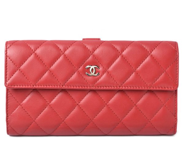 24020204 ch 1 Chanel Long Wallet Lambskin Rouge