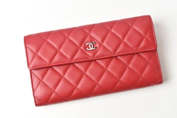 24020204 ch 2 Chanel Long Wallet Lambskin Rouge