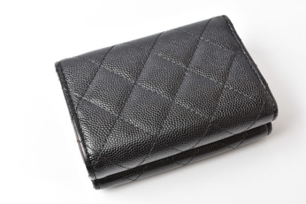 24020213 c 3 Chanel Mini Wallet TrifCaviar Skin Black