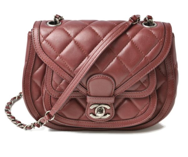 24020214 c 1 Chanel Saddle Bag Lambskin Bordeaux