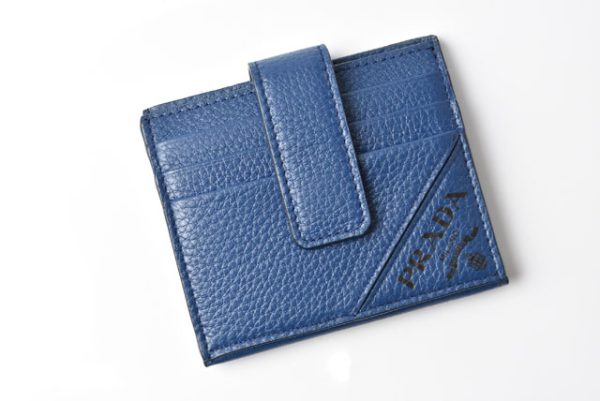 24030201 p 3 Prada Card Case BifVitello Blue