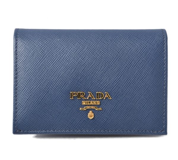 24030203 p 1 Prada Card Case Saffiano Bluette Blue