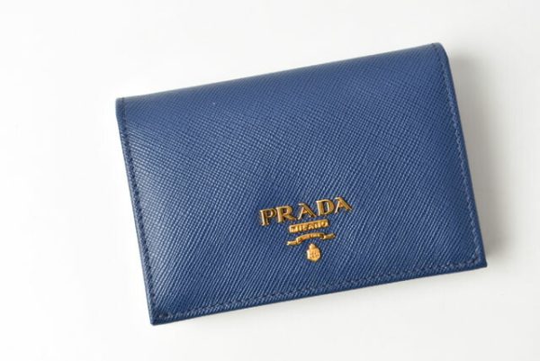 24030203 p 2 Prada Card Case Saffiano Bluette Blue