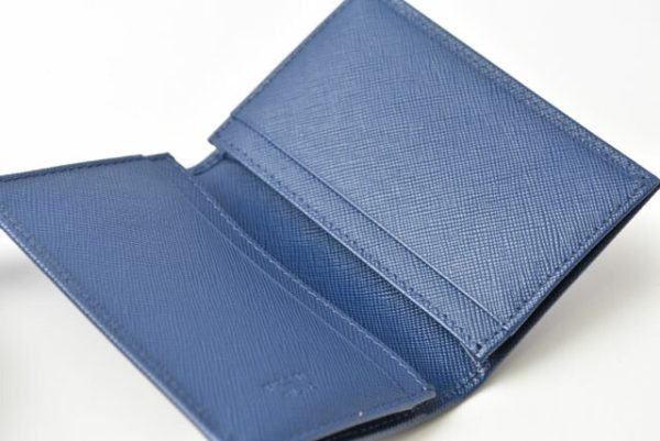 24030203 p 3 Prada Card Case Saffiano Bluette Blue