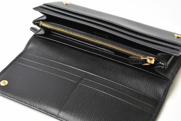 24030206 p 10 Prada Long Wallet Pass Case Saffiano Black