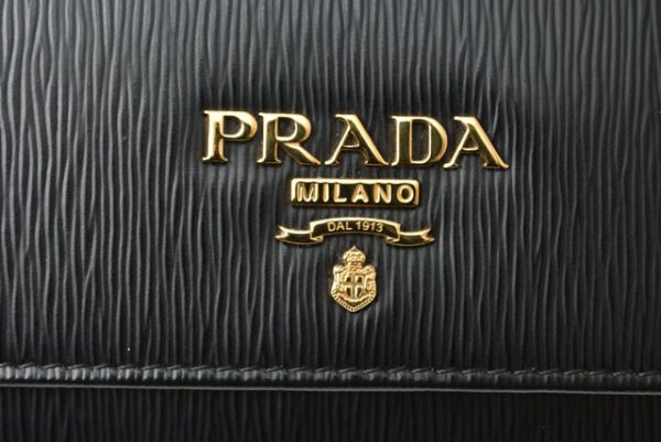 24030206 p 11 Prada Long Wallet Pass Case Saffiano Black