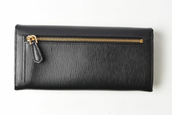 24030206 p 12 Prada Long Wallet Pass Case Saffiano Black