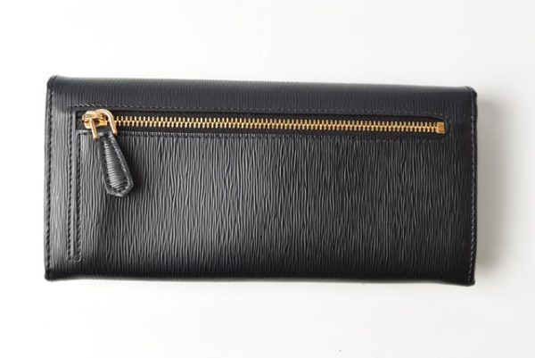 24030206 p 12 Prada Long Wallet Pass Case Saffiano Black