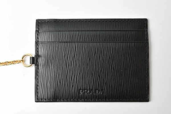 24030206 p 3 Prada Long Wallet Pass Case Saffiano Black