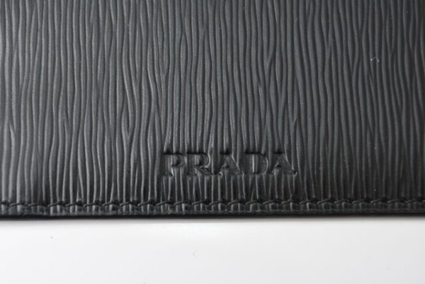 24030206 p 4 Prada Long Wallet Pass Case Saffiano Black