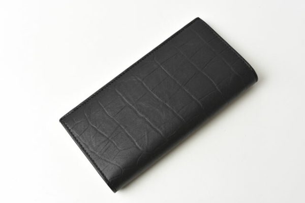 24030207 ysl 3 Saint Laurent Paris Wallet Croco Pattern Black