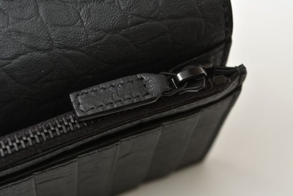 24030207 ysl 7 Saint Laurent Wallet Long Wallet Croco Pattern Black