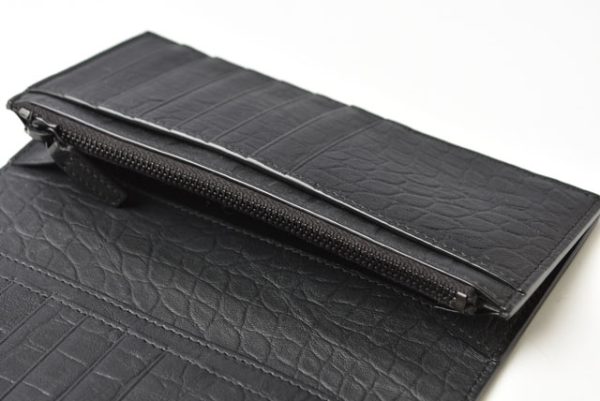 24030207 ysl 8 Saint Laurent Wallet Long Wallet Croco Pattern Black