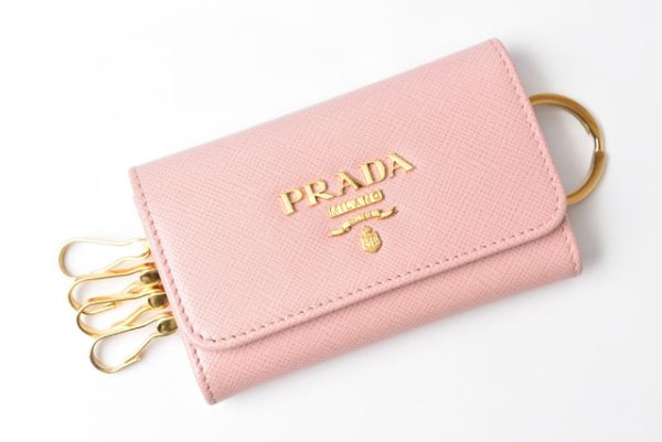 24040204 p 2 Prada Key Case Saffiano Pink