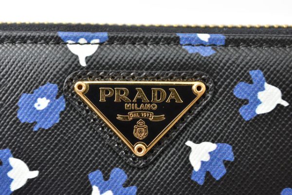 24040205 p 4 Prada Long Wallet Saffiano Royal Black