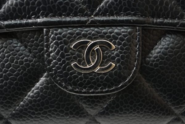 24040226 ch 4 Chanel Long Wallet Caviar Skin Black Bordeaux