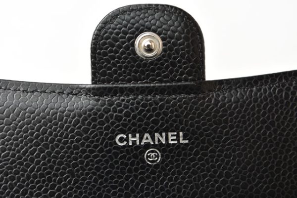 24040226 ch 8 Chanel Long Wallet Caviar Skin Black Bordeaux