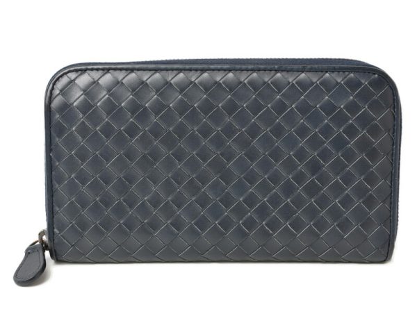 2405b10 bv 1 Bottega Veneta Long Wallet Intrecciato Blue