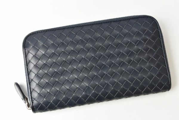 2405b10 bv 2 Bottega Veneta Long Wallet Intrecciato Blue