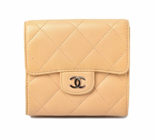 240610a01 ch 1 Chanel 3 FWallet Lambskin Beige