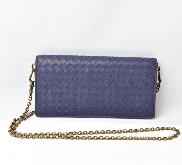 240628c12 bv 1 Bottega Veneta Wallet Intrecciato Blue