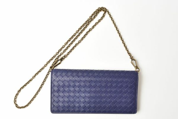 240628c12 bv 2 Bottega Veneta Wallet Intrecciato Blue