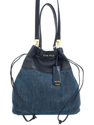 2424164610017 Miu Miu 2way Shoulder Bag Blue Blue