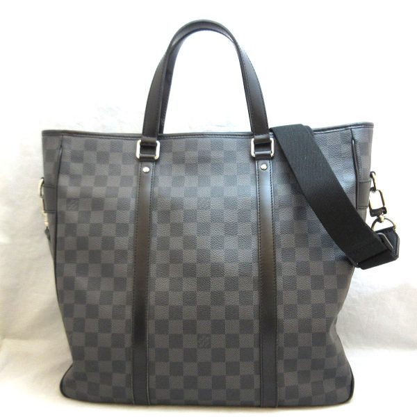 3 lv190726 4r Louis Vuitton Tadao PM 2WAY Tote Graphite N41259 Black