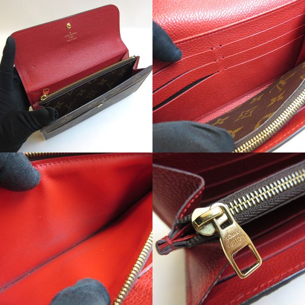 3 lv201120 2ta 04 Louis Vuitton Portefeuil Venus Red Brown Long Wallet BifMonogram M61836